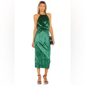 NWT House of Harlow 1960 x REVOLVE Farrah Dress in Emerald Green, Size M